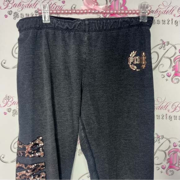 Victoria secret pink sequin jogger pants cheetah print love pink sweat pants y2k - Picture 6 of 13